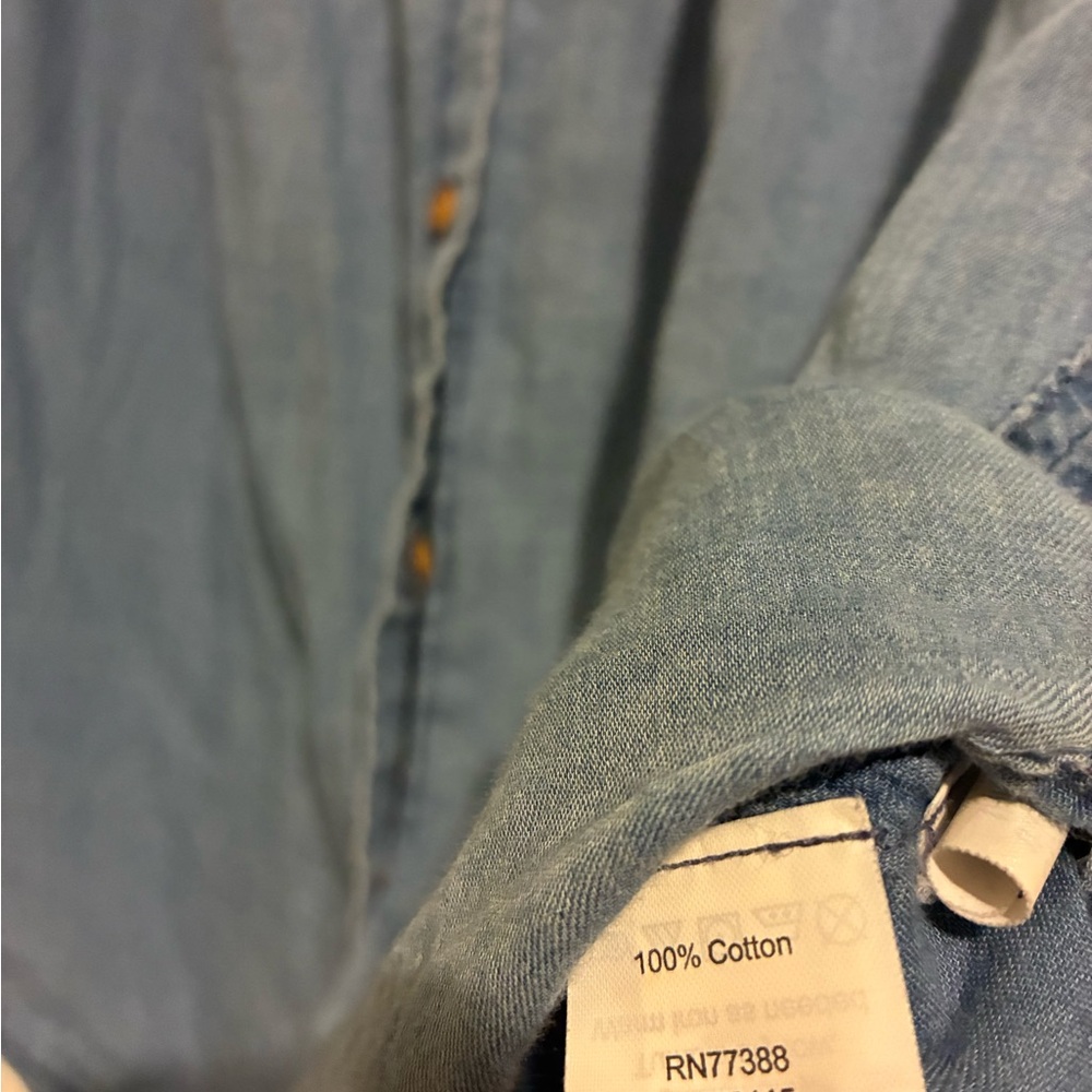 Madewell Central Shirt in Bright Indigo Chambray, Slouchy Oversized Button Up - Picture 4 of 4